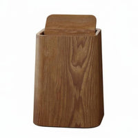 Wood Grain Trash Can Long-Lasting Faux Wood Waste Bin Sturdy Construction