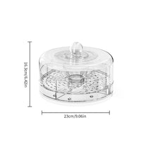 Rotating Serving Tray with Dome Lid Clear Fridge Storage Container Transparent Organizer for Hosts, Kitchen Countertop, Dining Table
