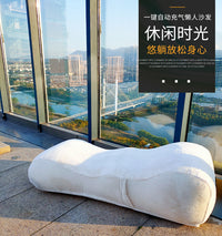 LAZYBABY自动充气懒人沙发单人网红款创意阳台休闲懒人躺椅午休床 自动充气沙发+财源滚滚（黑色）沙发套