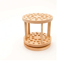 Rotating Brush Holder Wood Wooden Brush Stand Round Pen Holder for Painters, Crafters, Art Studio, Desk, Craft Room