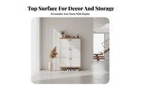 Hinged Footwear Storage Unit Shoe Storage Cabinet Space Saving Organizer Minimalist Drawer Furniture Swiveling Suitable for Apartment Dwellers Homeowners Hallway Doorway Living Room