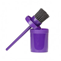 Dense Bristles Horse Hoof Oil Brush Long Handle Hoof Oil Brush Plastic Pet Care Tool Cylindrical Jar-Style