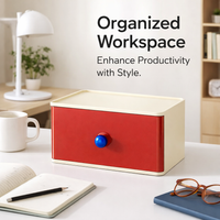 Office Storage Desktop Organizer, Large Capacity Pen Holder for Desk, Stackable 18L Modern Minimalist Design