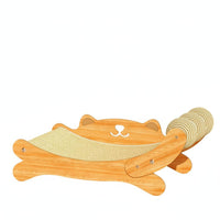 Solid Wood Frame Cat Scratching Lounger Long-Lasting & Wear-Resistant Cat Scratcher Lounge Large Size Pet Furniture Stable & Sturdy Design