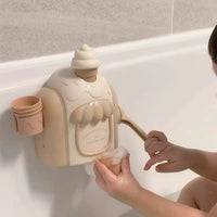 亚马逊儿童浴室冰淇淋泡泡机洗澡戏水玩具手动泡泡制造机冰淇淋机