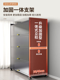 家用收纳柜阳台储物柜一体防水防晒杂物衣柜落地书柜置物铁皮架子