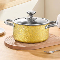 Stockpot with Lid Uncoated   Pot with Glass Lid Textured Soup Pot Double Handles for Home Cooks, Uncluttered Lifestyle Devotees