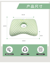 Single-Hole Ear Pillow with Bamboo Fiber Cover for Adults