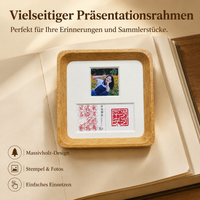 Picture frame 10x10, solid wood picture frame 12x12 cm, real wood square tabletop stand, for family photos & wedding photos