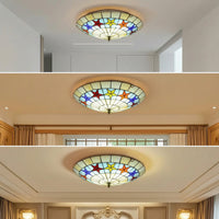 Stained Glass Ceiling Light Colorful Fixture Decorative for Bedroom, Hallway