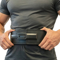 Leather Weightlifting Belt with Lever Buckle Adjustable Lever Belt Padded Heavy-Duty for Weightlifters, Powerlifters
