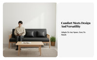Straight-Line Wooden Couch Nordic aesthetic 3-Seater Sofa clean contemporary Design