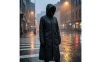 Long Hooded Raincoat Adjustable Cuffs Hooded Raincoat Loose Fit Rainwear Jacket