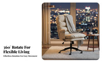 Upholstered Swivel Armchair Stable Base Desk Chair Fluid Rolling Casters