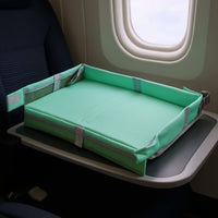 Padded Travel Tray Table Organizer Raised Side Walls Foldable Tray Table Fastening Straps Compartment Organizer Box