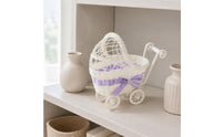 Carriage-styleStyle Woven Basket Plastic Rattan-Like Stroller Shaped Basket