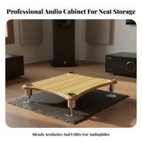 Multi-Tier Audio Rack Impact-absorbingAbsorbing Feet Stereo Stand Stable and Sturdy Gear Shelf for Music Lovers, Homeowners, Home Theater, Studio