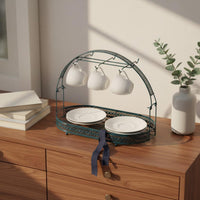 Coffee Cup and Saucer Organizer Stable 2-Tier Cup Stand Sturdy for Dining Room