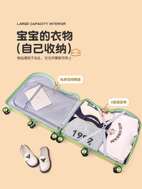 可坐骑行少年儿童拉杆箱可坐骑小型新款万向轮密码锁少儿行李箱