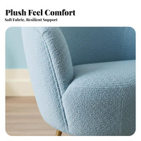 Upholstered Barrel Chair Light Luxury Aesthetic Living Room Furniture Plush Upholstery Wrap-Around Backrest for Lounge Area