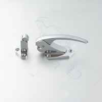 Chrome-Finished Latch Lock with Strike Block Metal Keyed Entry Door Latch Lockable Adjustable Deadlatch Easy to Install for Cabinets