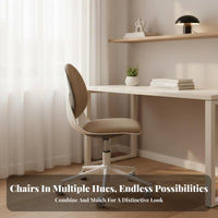 Armless Rolling Task Chair Minimalist Design Armless Upholstered Chair for Women