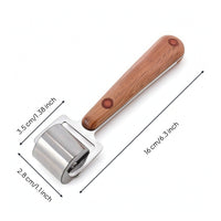 Leather Press Roller with Wooden Handle Compact for Workshop, Hobbyists