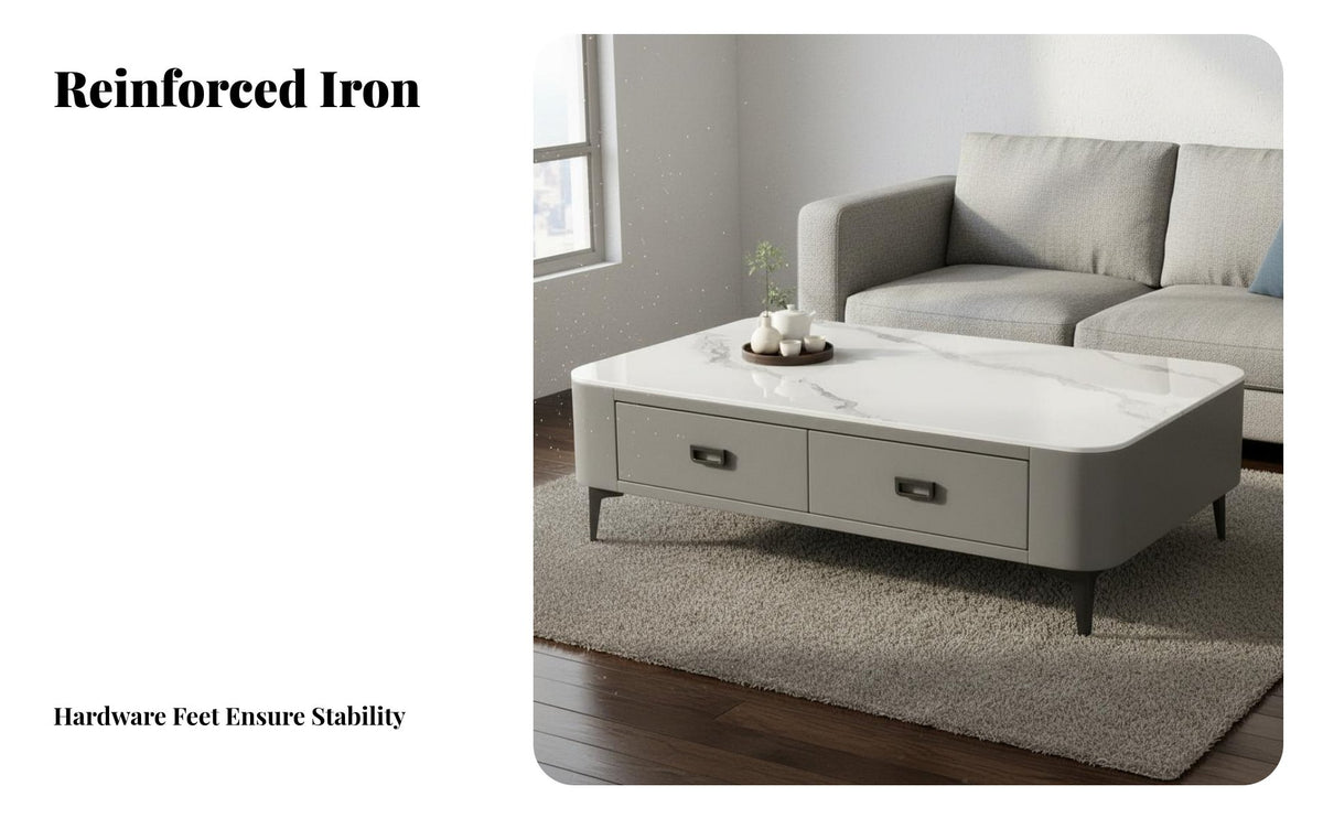 2 Pieces Light Luxury Design Coffee Table and TV Cabinet Pair Modern Aesthetic TV Stand and Coffee Table Combo Easy to Clean Living Room Furniture Large Storage Capacity for Apartment Dwellers, Families, Homeowners