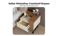 Minimalist Design S-Shaped End Table sleek Lacquer Finish Nightstand Space-Saving Bedroom Furniture Open Storage Shelves for Apartment Dwellers, Homeowners, Interior Designers, Small Spaces, Living Room, Entryway, Office