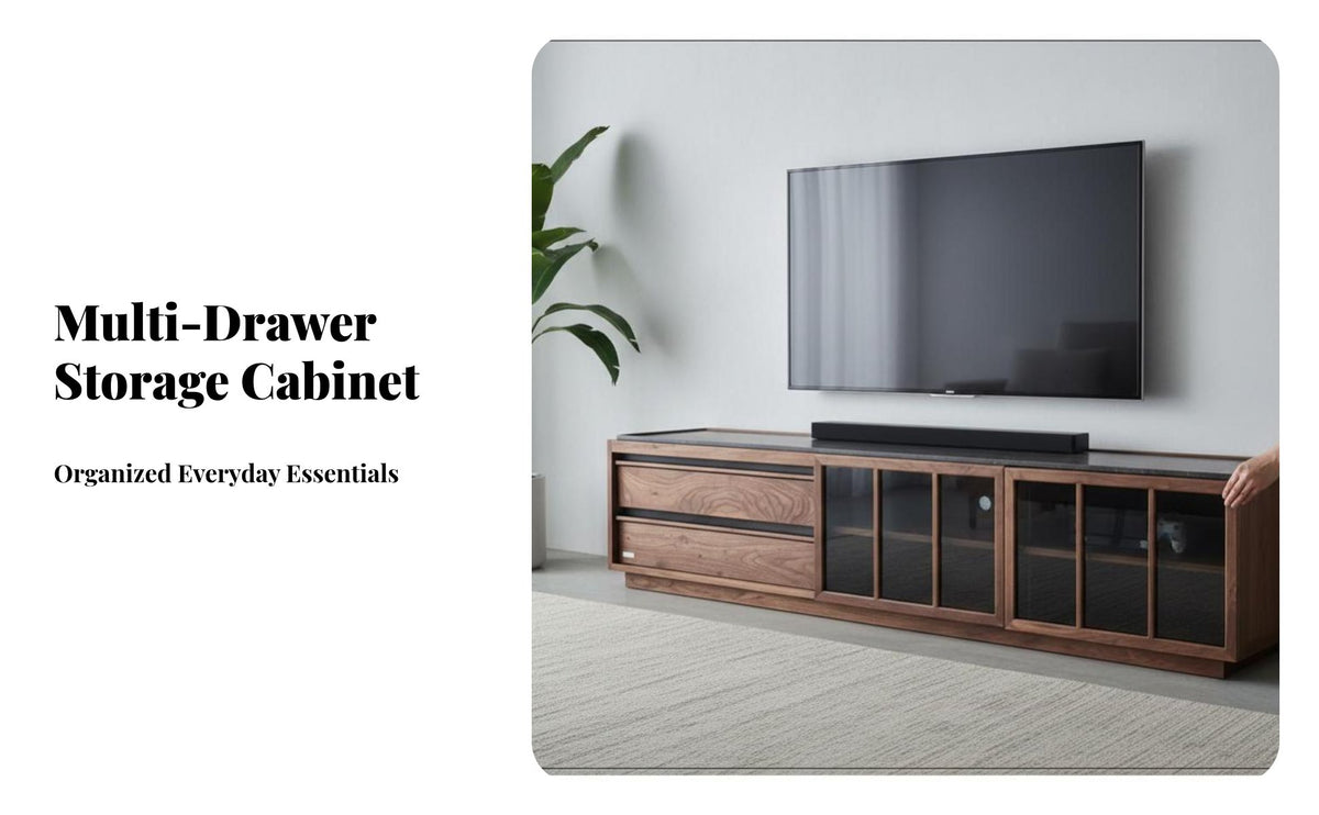 Sintered Stone Top Lowboard TV Stand Modern Design Lowsilhouette Media Cabinet Ample Storage Living Room Furniture sturdy Construction for Homeowners, Apartment Dwellers, Families, Bedroom