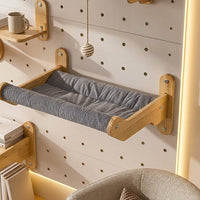 Cat Activity Center Wall Mounted Pegboard, Wood Climbing Wall with Walkways, DIY Furniture Climbing for Indoor Cats