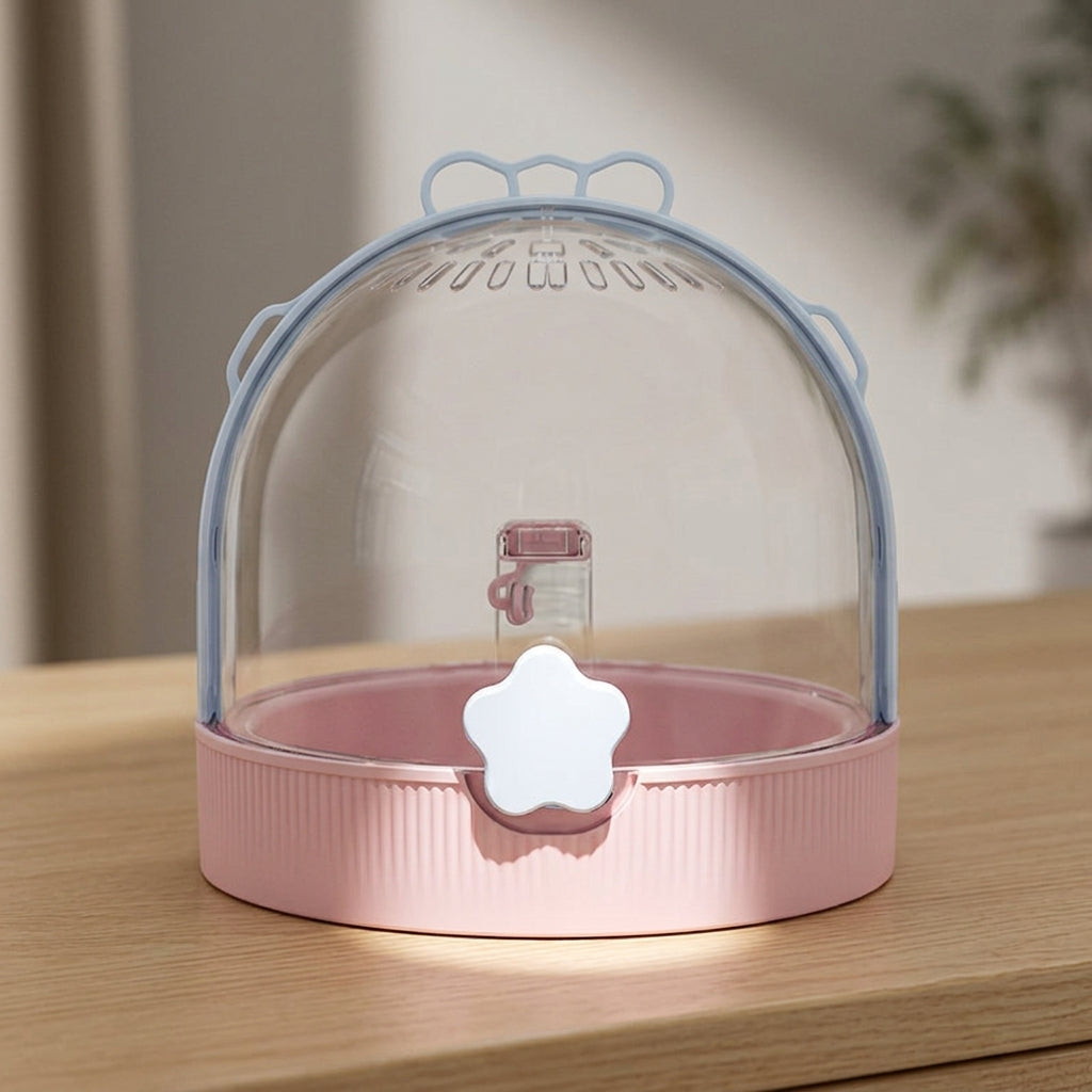 Portable Bird Cage with Clear Visibility Panels, Small Bird Cage for Budgie and Parrot Cage, Includes Perch and Food Bowls for Outdoor Use