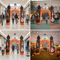 Inflatable Arch with Skeleton Inflate Inflatable Arch Halloween Archway Spooky Archway with Skeleton Outdoor for Homeowners
