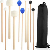 11 Pieces With Storage Bag Marimba Timpani Drumstick Set Versatile 5 Pair Percussion Mallet Set Portable Felt Head Timpani Mallets Balanced Sound for Beginners, Students, Kids