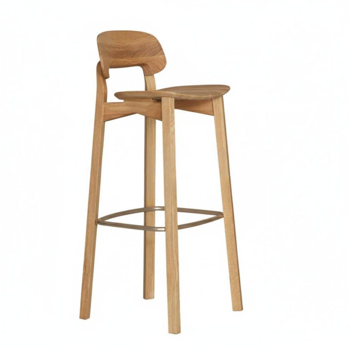 Bar Stool with Backrest Modern Design Counter Chair Built-in Footrest Stable Wide Base for Homeowners, Restaurant, Cafe