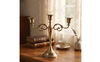 Candlestick Holder with Three Cups Metal 3-Arm Candelabra European-Style