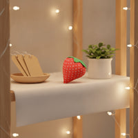 Strawberry Pin Cushion Set Tapered End Polka Dot Fabric Soft Stuffed Body Needle Holder with Decorative Accent Suitable for Sewing Desk Repair Craft Organizer