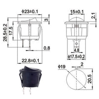 Round Rocker Switch KCD11, 15mm Mounting Hole, 3A, for Home Appliances