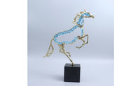 Horse Figurine with Metal Frame Tabletop Standing Horse Statue Modern for Office