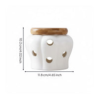Breathable Garlic Container Freshness Keeping Ceramic Garlic Jar Easy to Clean