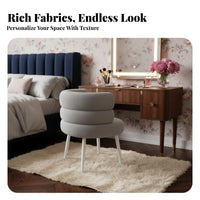 Plush Seashell Chair Shell-Shaped spinerest Upholstered Rolling Chair for Bedroom