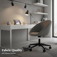 Upholstered Computer Seat Adjustable Height Upholstered Rolling Seat Soft Upholstery Ergonomic Design for Adults, Women, Bedroom