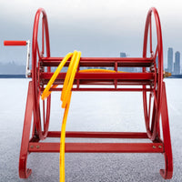 Metal Hose Reel Triangular Base Hand Crank Hose Reel Sturdy Farm Implement for Farmers, Field