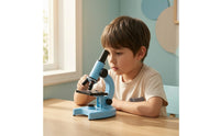 Microscope with Light Educational Desktop Microscope Toy Beginner Adjustable for Students, Home, Classroom