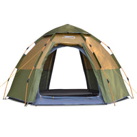 Desert&Fox Hexagonal Double-Layer Tent, 3-Person, Auto-Open, Waterproof