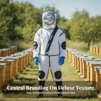 Reinforced Overall One-Piece Hooded Beekeeper Overall Full-Body Coverage Mesh Face Suit for Beekeepers