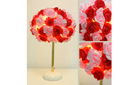 Decorative Rose Flower Table Lamp Ambient Lamp with Rose Lampshade Button-Switch Night Light Elegant for Bedroom, Nightstand, Reading Corner