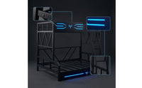 Metal Bunk Bed with Ladder Industrial Bunk Bed Frame Heavy-Duty Furniture for Teens, Students, Bedroom, Dormitory, Guest Room