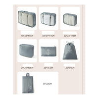 7 Pieces Travel Organizer Set Lightweight Hanging Toiletry Bag Zippered
