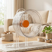 Silent Hamster Wheel with Stand, Hamster Running Wheel for Small Animals, Exercise Wheel for Hamsters with Single Silent Bearing